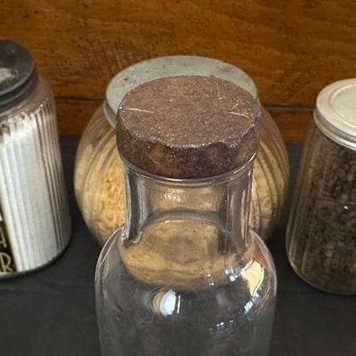 Lot of Vintage and Antique Glass Jars and Skillets