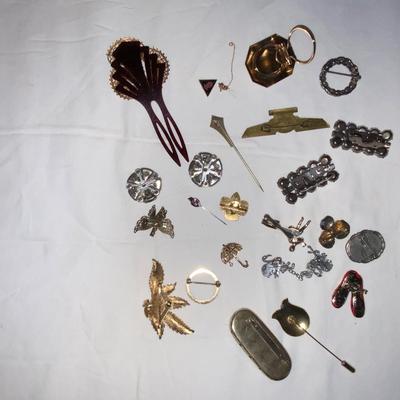 Lot of misc Vintage Brooches and More