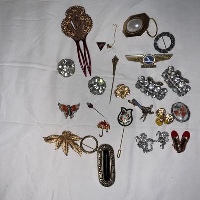 Lot of misc Vintage Brooches and More