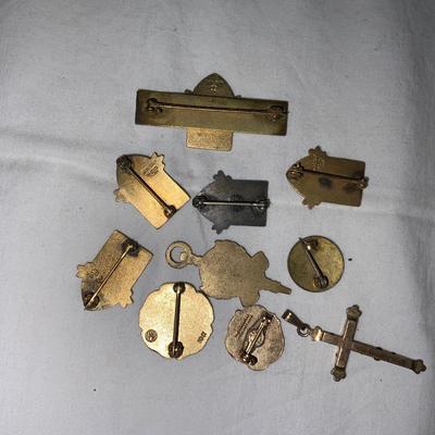 Lot of Misc Gold toned Service Pins and more
