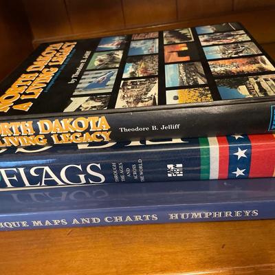 Hardcover books of maps, Flags & ND living Legacy