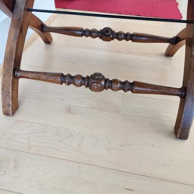 Victorian Walnut Folding Chair Cane Back - Original Needlepoint