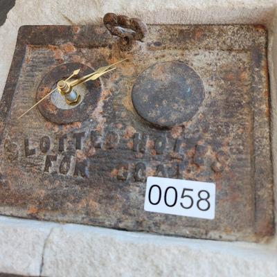 Mix Media Clock Stone Slate Metal Slotted Holes for Coal