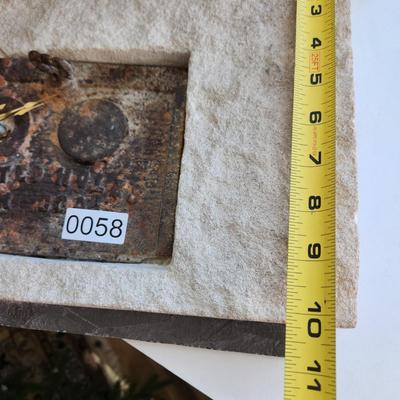 Mix Media Clock Stone Slate Metal Slotted Holes for Coal