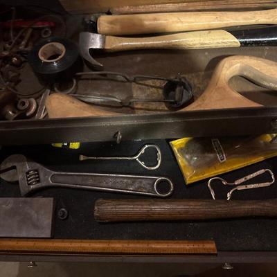 Metal toolbox with a lot of specialty tools