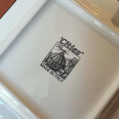 Lot 94 dog bowl, Rome plate and vineyard pattern bowl