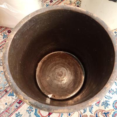Vintage Brown White 6 Gallon Stoneware Crock