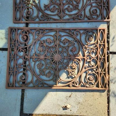2 Heavy Rectangle Cast Iron Metal Outdoor Doormat 29'x18"