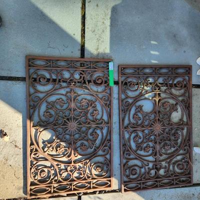 2 Heavy Rectangle Cast Iron Metal Outdoor Doormat 29'x18"