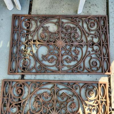 2 Heavy Rectangle Cast Iron Metal Outdoor Doormat 29'x18"
