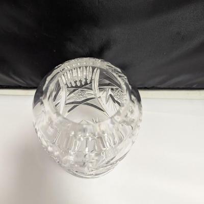 Vintage USSR U.S.S.R Soviet Lead Crystal Vase Cut Pressed Glass Hobstar #12 (DR)