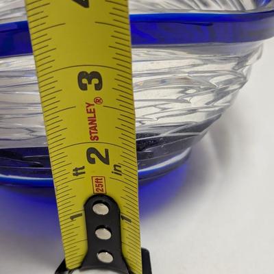 Vintage Blue Caesar Crystal Glass Poem Bowl Bohemian Czech Art #17 (DR)