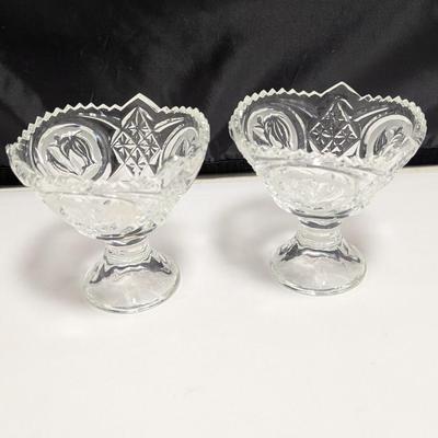 Pair Of Vintage Crystal Candy Dishes Bakhmetyevsky Plant #21 (DR)