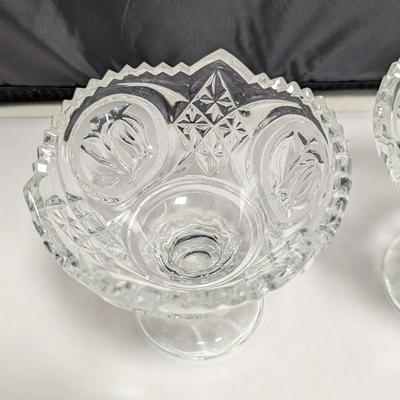 Pair Of Vintage Crystal Candy Dishes Bakhmetyevsky Plant #21 (DR)