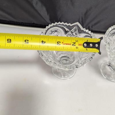 Pair Of Vintage Crystal Candy Dishes Bakhmetyevsky Plant #21 (DR)