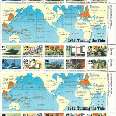 WW II 1943 Turning The Tide Stamps
