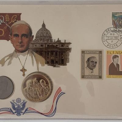 John F. Kennedy commemorative cover with coin