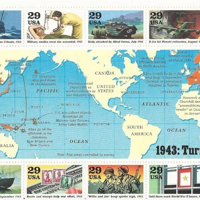 1943 Turning The Tide Stamps