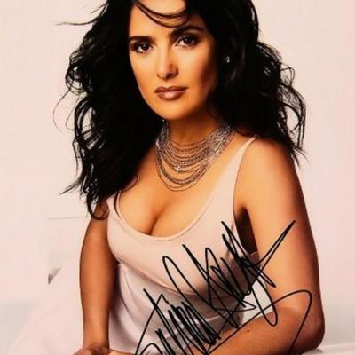 Salma Hayek signed portrait photo 