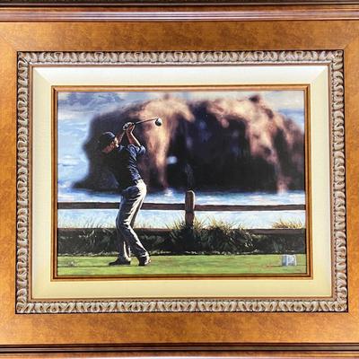 Scott Medlock signed AT&T Pebble Beach Davis Love III print