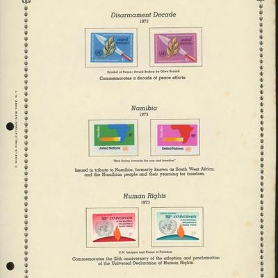 United Nations New York Stamps 1973