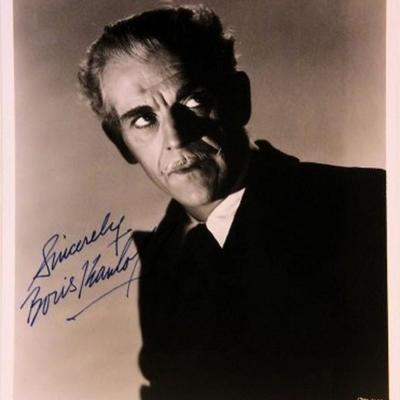 Boris Karloff signed portrait photo 