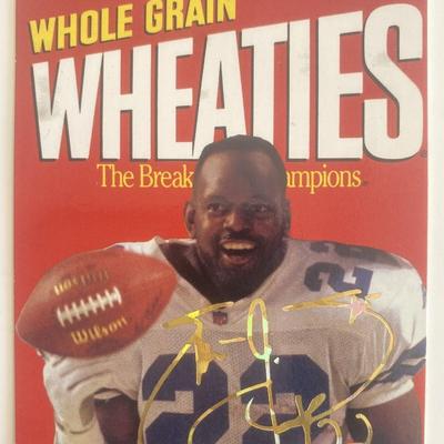 Emmitt Smith facsimile signed Whole Grain Wheaties Card