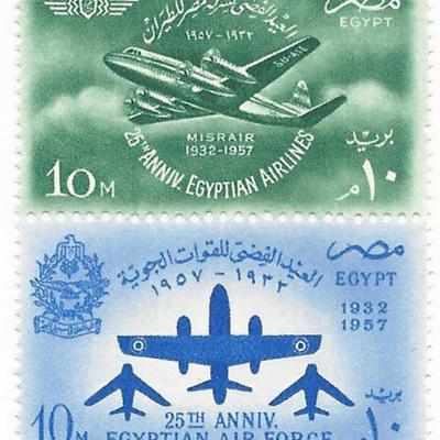 25th Anniversary of the Egyptian Airforce Stamps