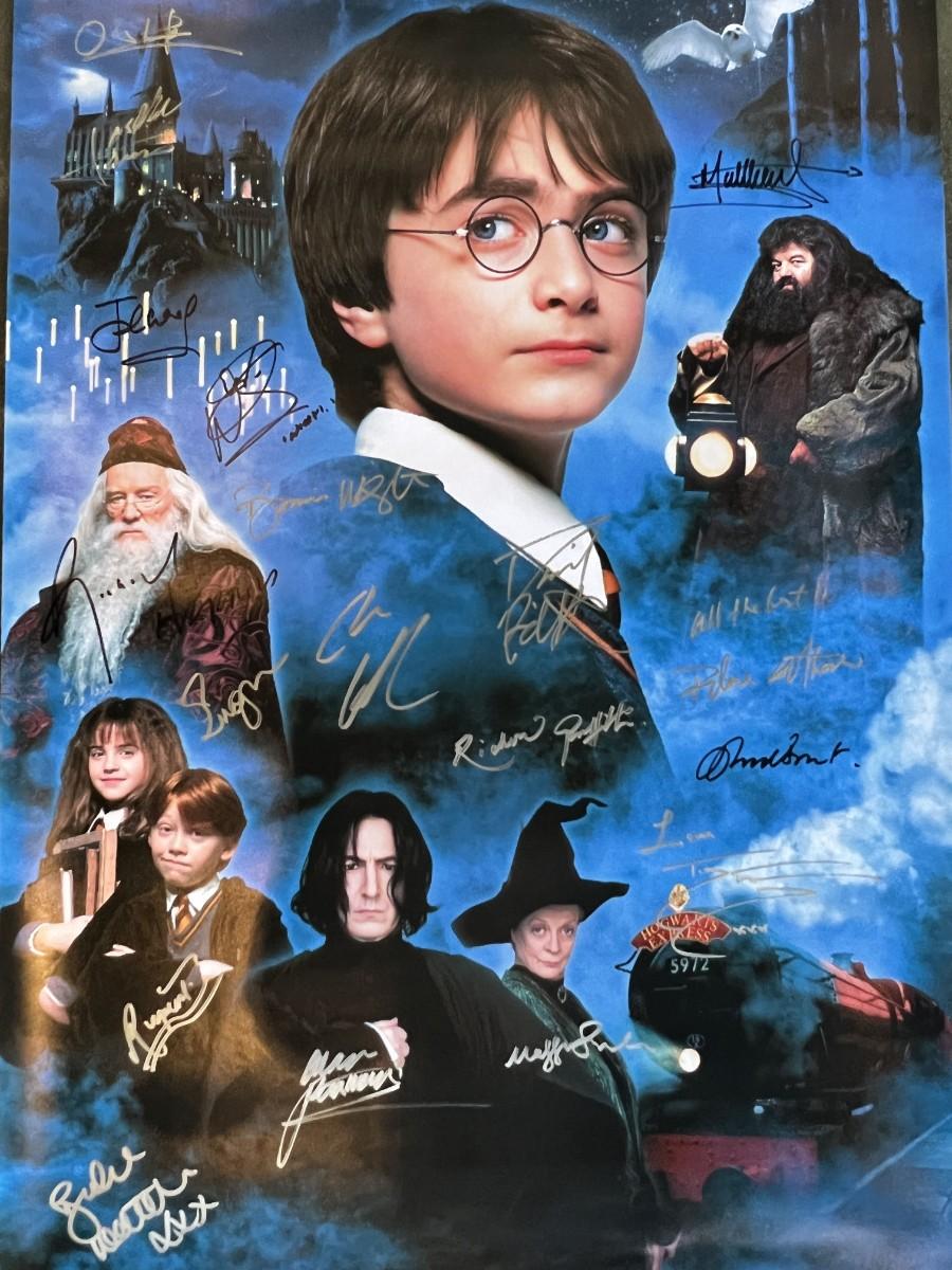 Harry Potter The Sorcerer's Stone cast signed movie poster
