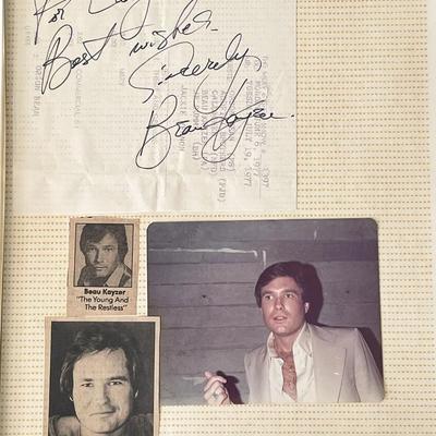 The Young and the Restless Beau Kazer original signature and photos