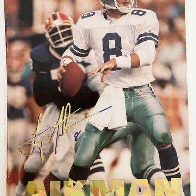 Troy Aikman Dallas Cowboys Facsimile Signed NFL Football Card