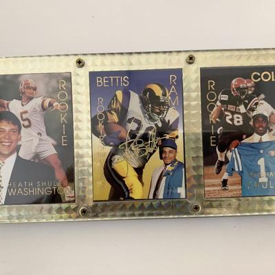 Shuler, Bettis & Faulk NFL Rookie Framed Football Card Set