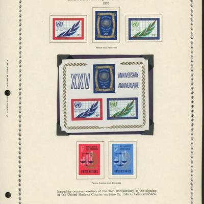 United Nations New York Stamps 1970