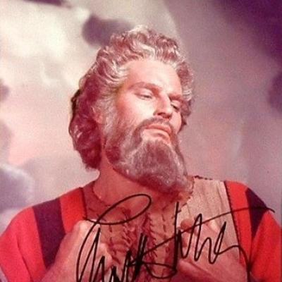 Charlton Heston signed portrait photo 