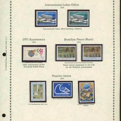 United Nations New York Stamps 1974