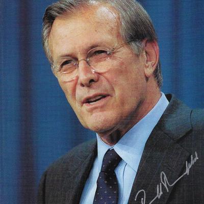 Donald Rumsfeld signed photo