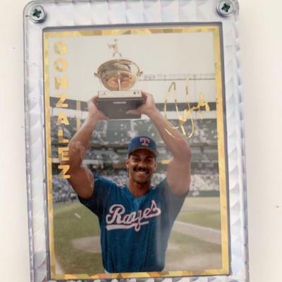 Juan Gonzalez Texas Rangers Facsimile Signed Framed Baseball Card