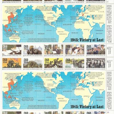 1945 WWII Victory At Last Stamps