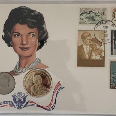 John F. Kennedy commemorative cover with coin