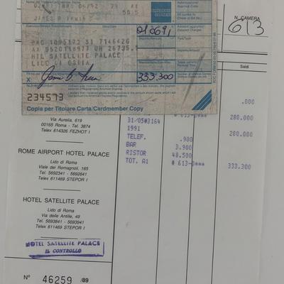 Astronaut Jim Irwin signed receipt