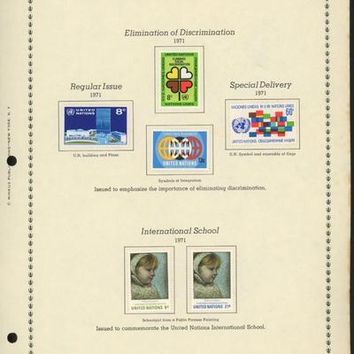 United Nations New York Stamps 1971