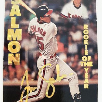 Tim Salmon California Angels Rookie of the Year Facsimile Signed Baseball Card
