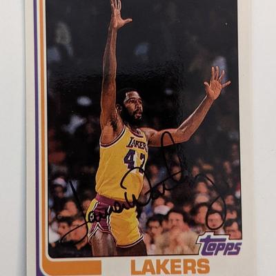 James Worthy Lakers Facsimile Signed Topps Basketball Card 1993