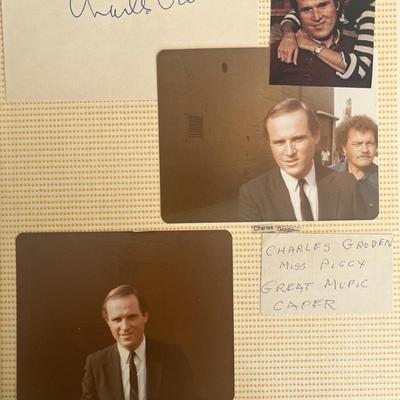 Charles Grodin signed note and photo collage
