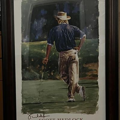 Scott Medlock signed Greg Norman Bruce McGaw graphics print