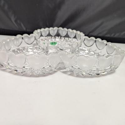Hofbauer Byrdes Crystal Clear Bird Tricorne 3-Section Relish Dish #30 (DR)