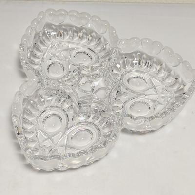 Hofbauer Byrdes Crystal Clear Bird Tricorne 3-Section Relish Dish #30 (DR)