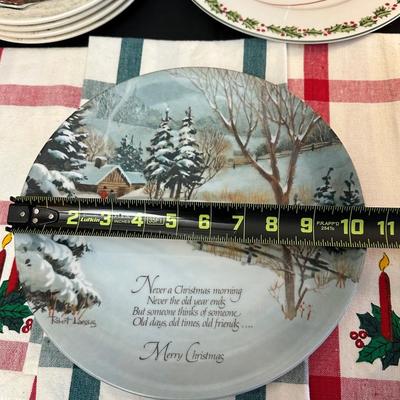Lot of Christmas Decor including Dessert Plates from William Sonoma, Festive Dish Towels and More!