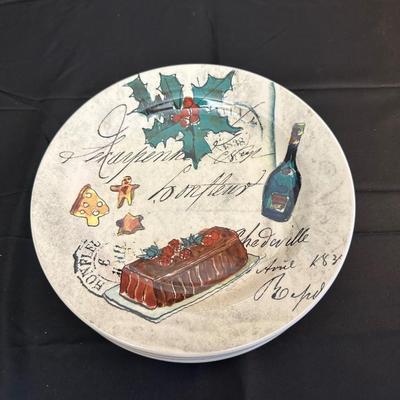 Lot of Christmas Decor including Dessert Plates from William Sonoma, Festive Dish Towels and More!