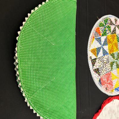 Vintage Hand Sewn Table Cover, Pot Holders and More!